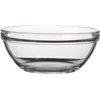 Promobo – Ensaladera- para cocina- plano- de cristal- ideal para ensalada César- verduras- diseño de bistrot- 17 cm